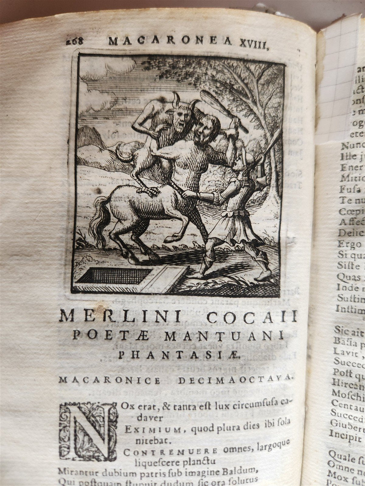 1692 ILLUSTRATED MACARONIC by POETRY MERLINI COCAII antique 17th CENTURY vellum