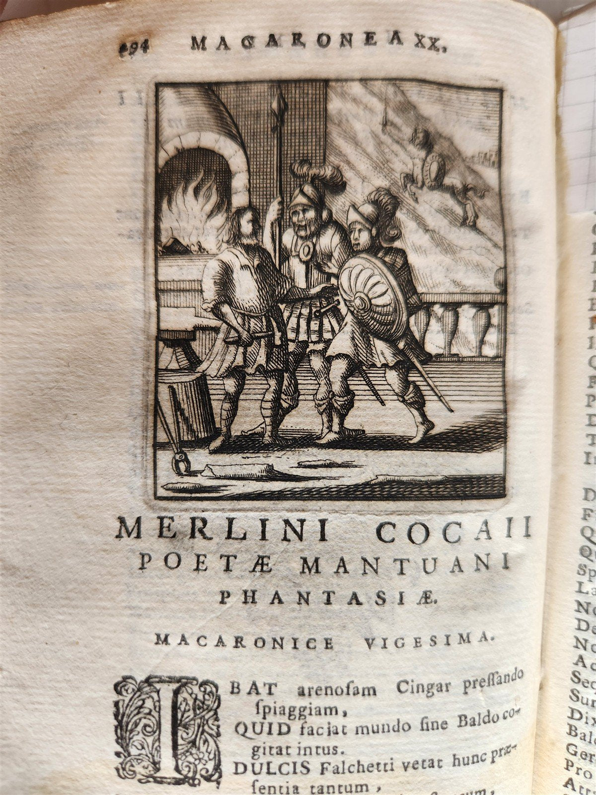 1692 ILLUSTRATED MACARONIC by POETRY MERLINI COCAII antique 17th CENTURY vellum