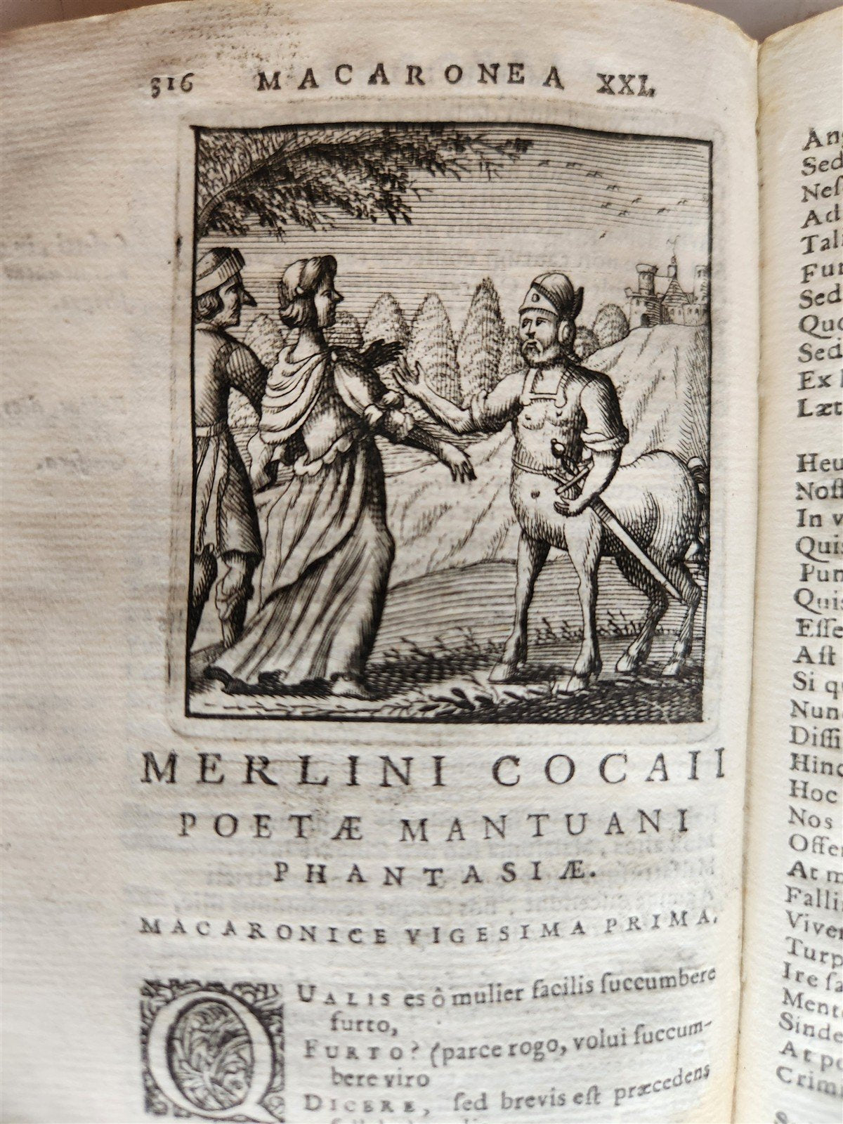 1692 ILLUSTRATED MACARONIC by POETRY MERLINI COCAII antique 17th CENTURY vellum