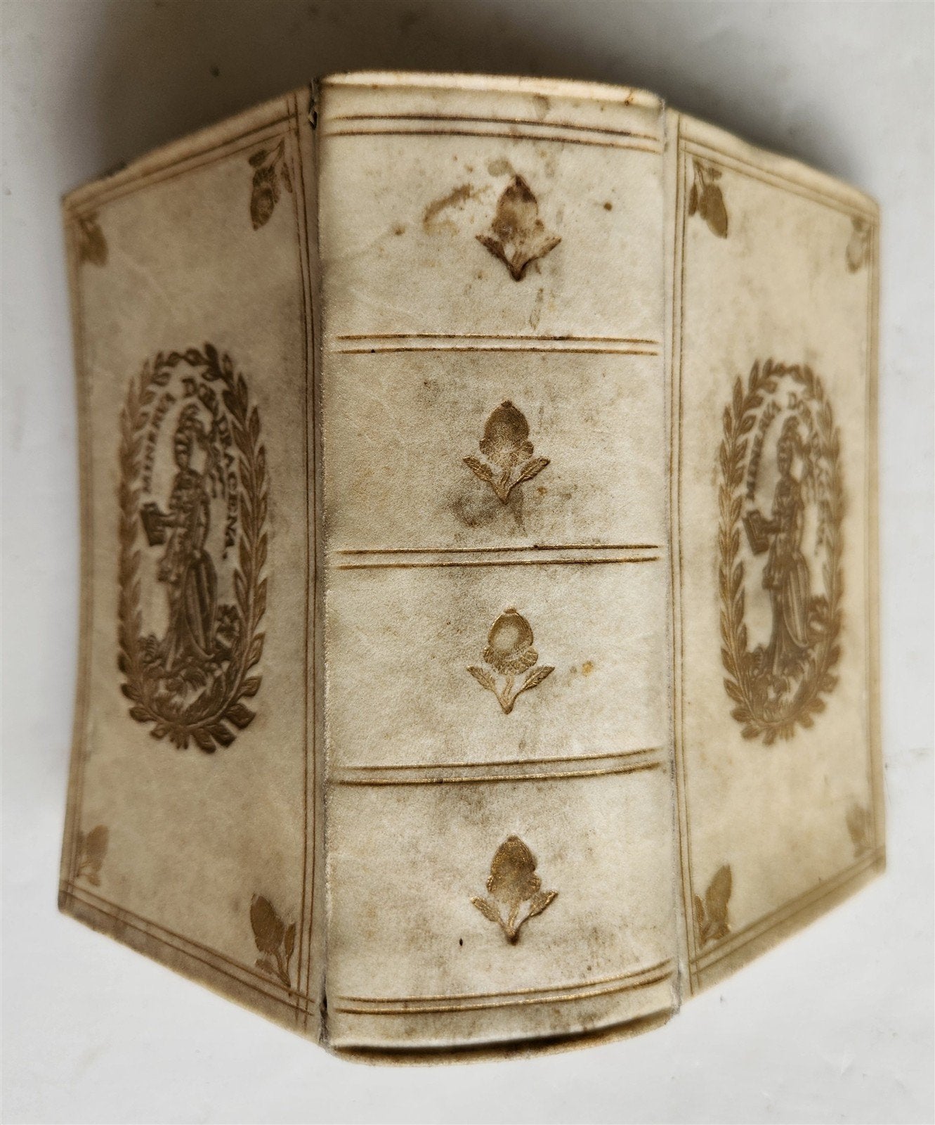 1713 ROMAN ANTIQUITIES antique ILLUSTRATED decorative vellum binding