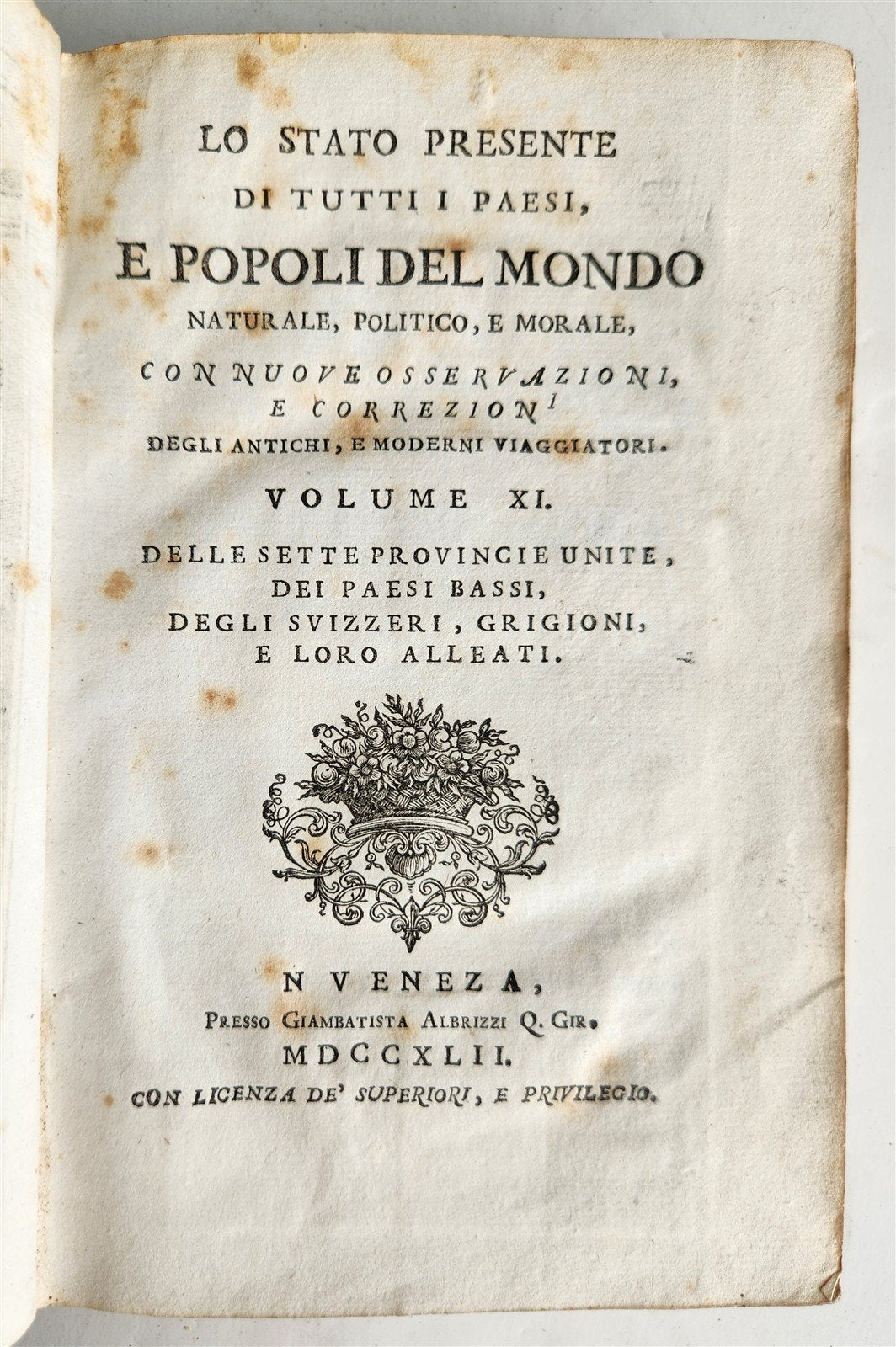 1745 HISTORY of HOLLAND antique ILLUSTRATED w/ & MAP