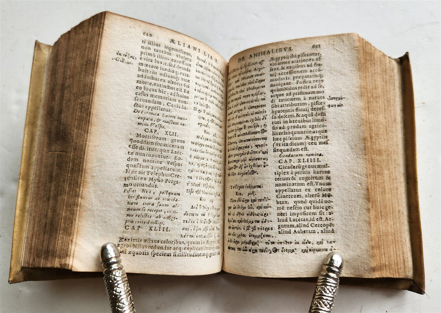 1616 CHARACTERISTICS of ANIMALS antique De Animalium natura by Claudius Aelianus