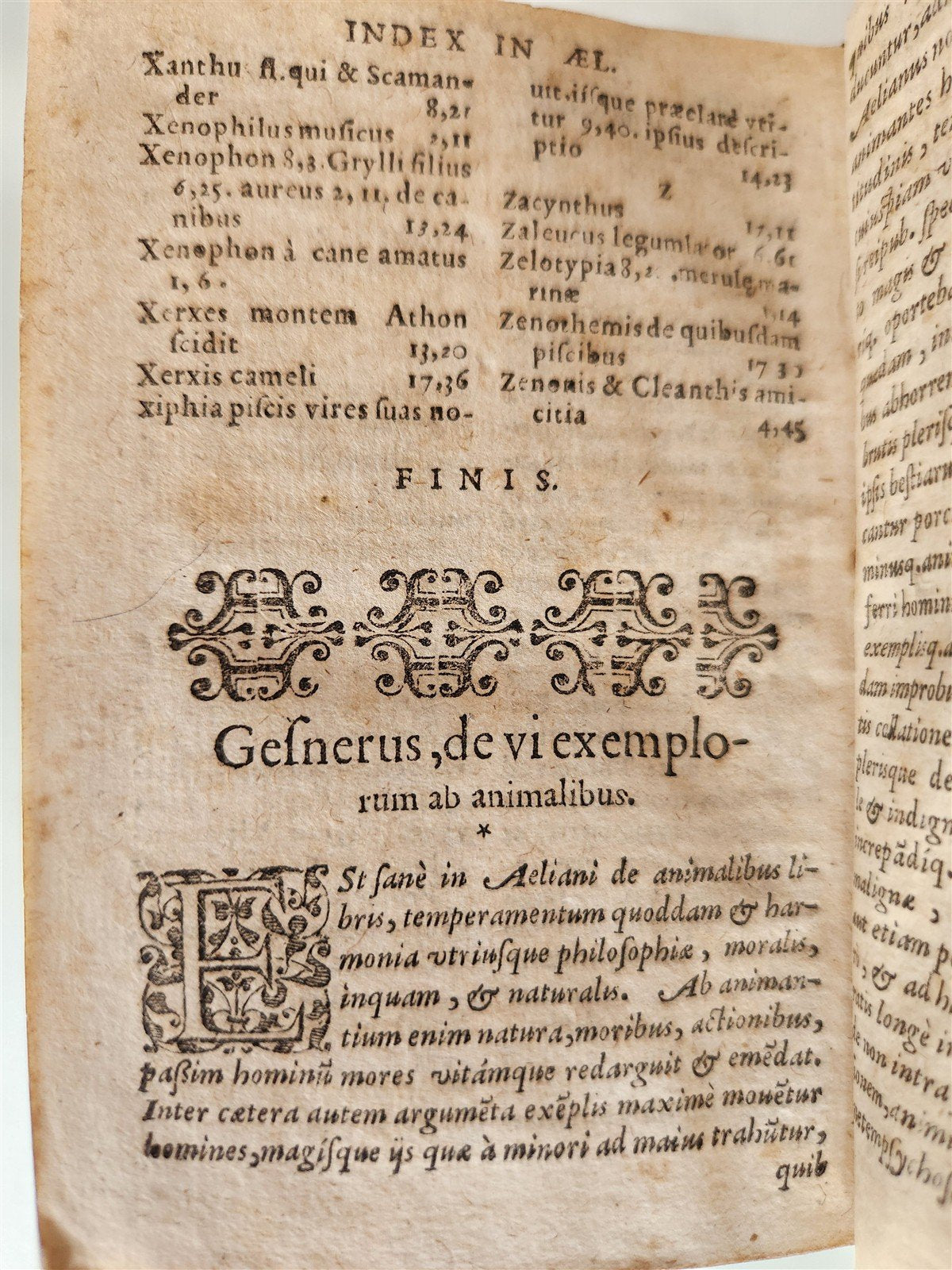 1616 CHARACTERISTICS of ANIMALS antique De Animalium natura by Claudius Aelianus