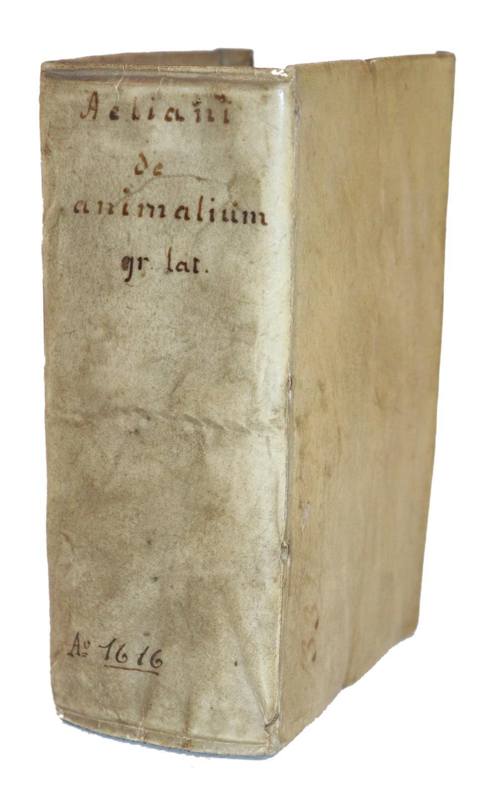 1616 CHARACTERISTICS of ANIMALS antique De Animalium natura by Claudius Aelianus