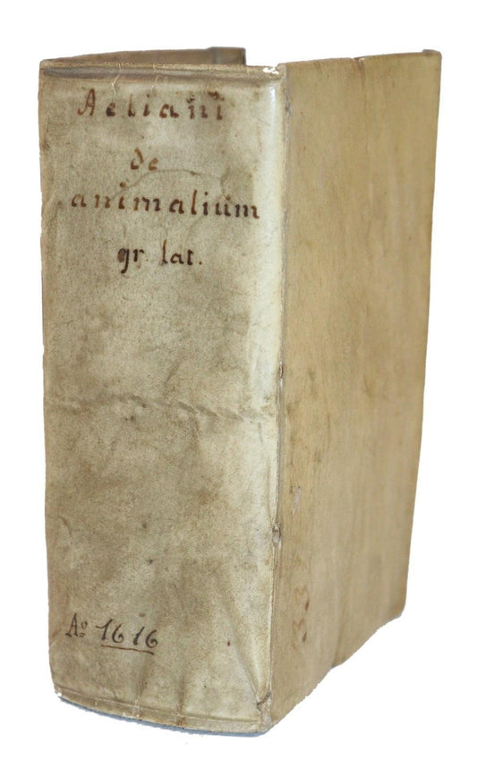 1616 CHARACTERISTICS of ANIMALS antique De Animalium natura by Claudius Aelianus