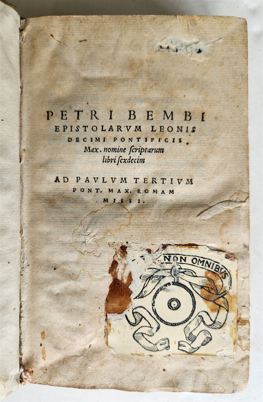 1552 PIETRO BEMBO antique vellum bound 16th CENTURY Epistolarum Leonis Decimi