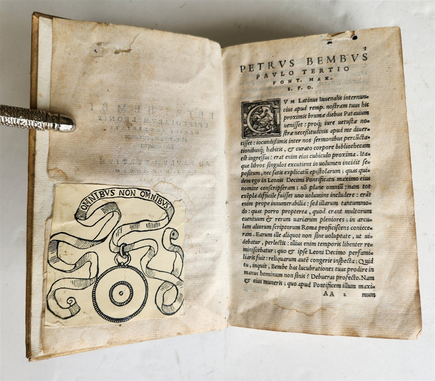 1552 PIETRO BEMBO antique vellum bound 16th CENTURY Epistolarum Leonis Decimi
