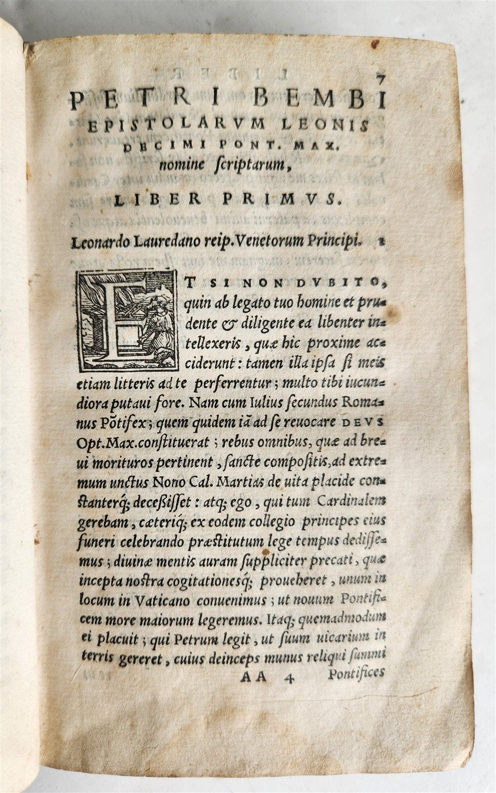 1552 PIETRO BEMBO antique vellum bound 16th CENTURY Epistolarum Leonis Decimi