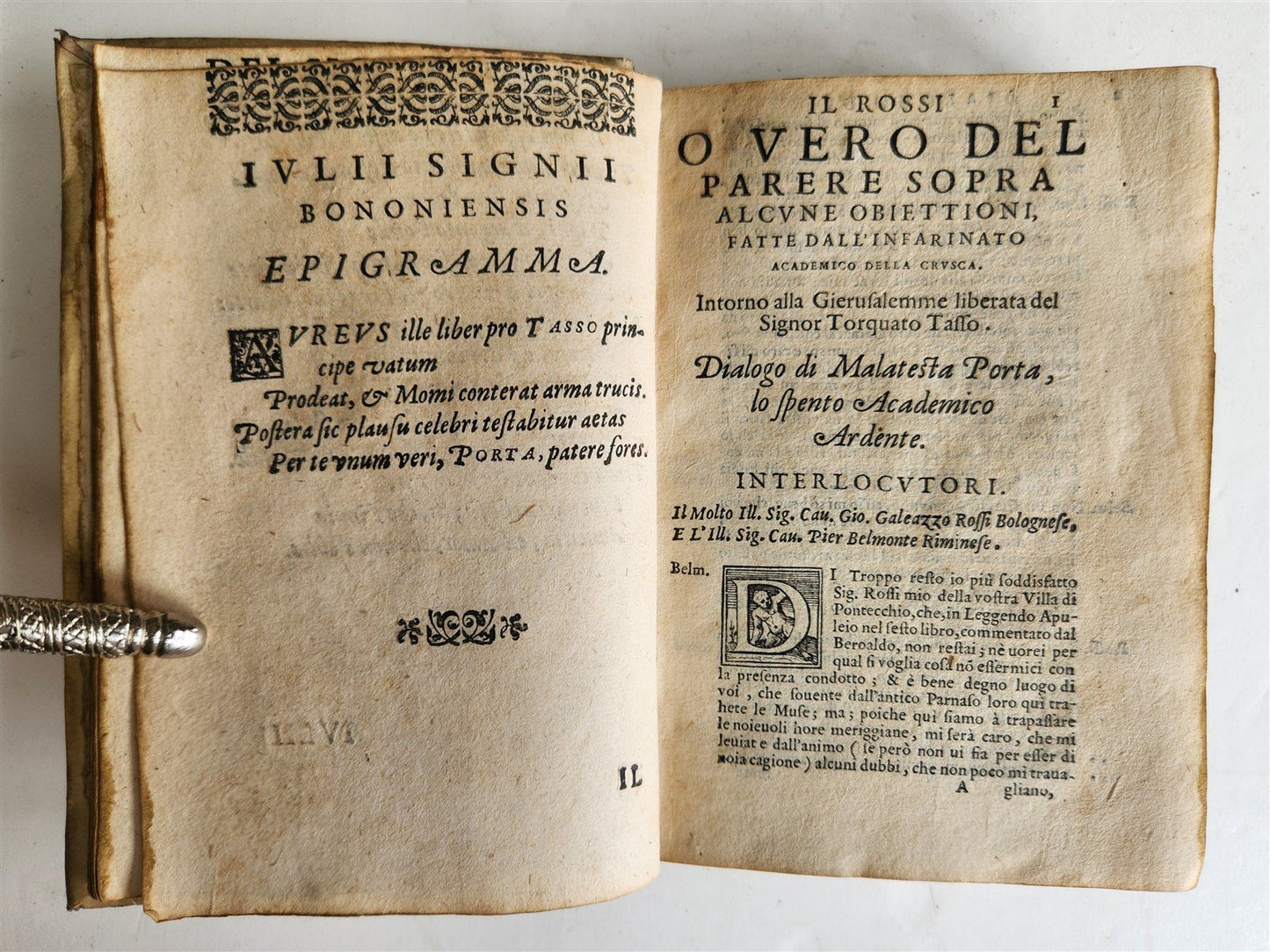 1589 Commentary on Torquato Tasso's Jerusalem Delivered ANTIQUE vellum bound