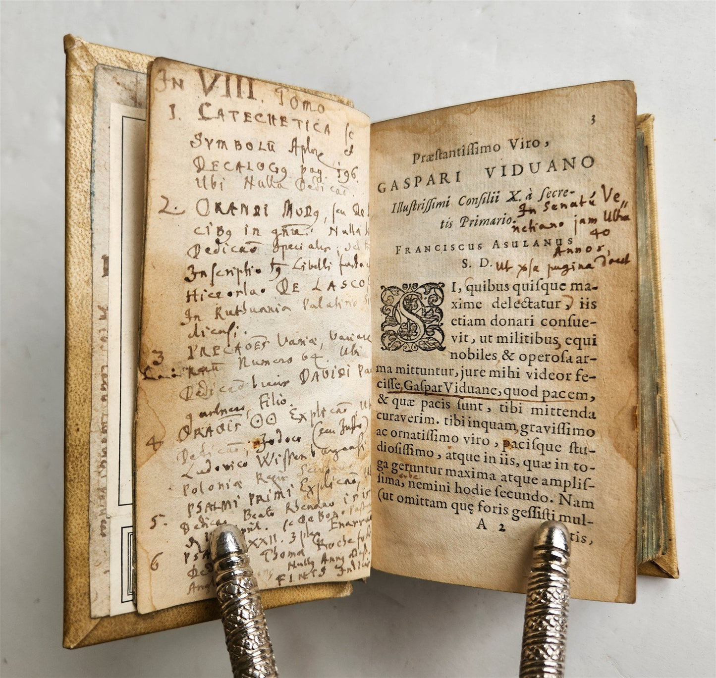 1641 WORKS by ERASMUS in LATIN pocket edition ANTIQUE vellum bound