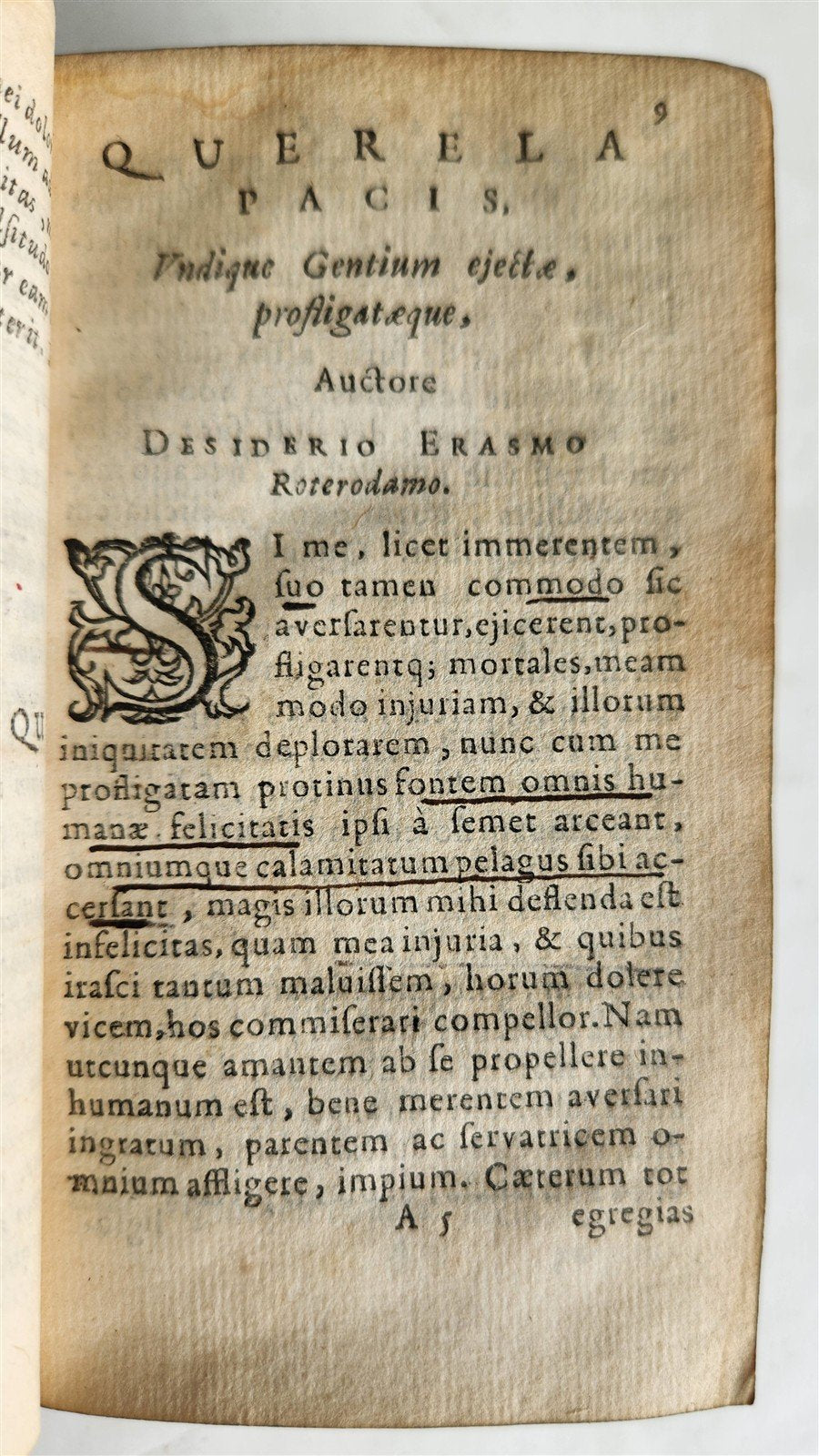 1641 WORKS by ERASMUS in LATIN pocket edition ANTIQUE vellum bound