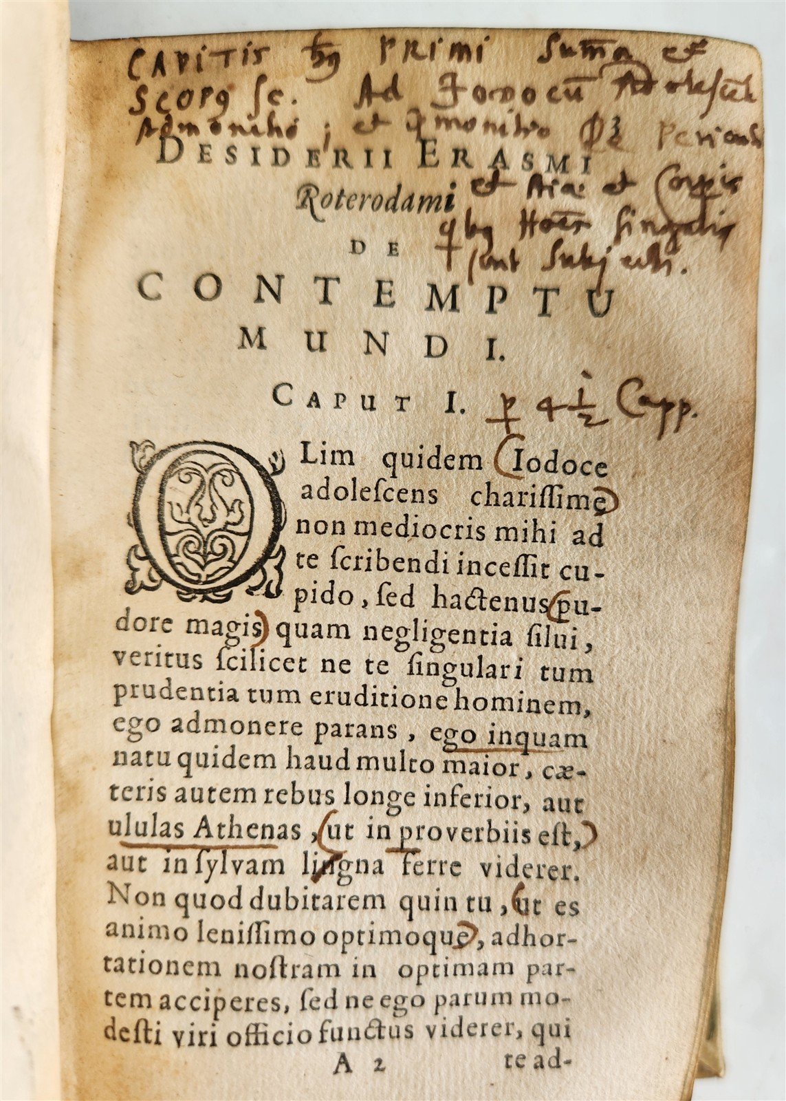 1641 WORKS by ERASMUS in LATIN pocket edition ANTIQUE vellum bound