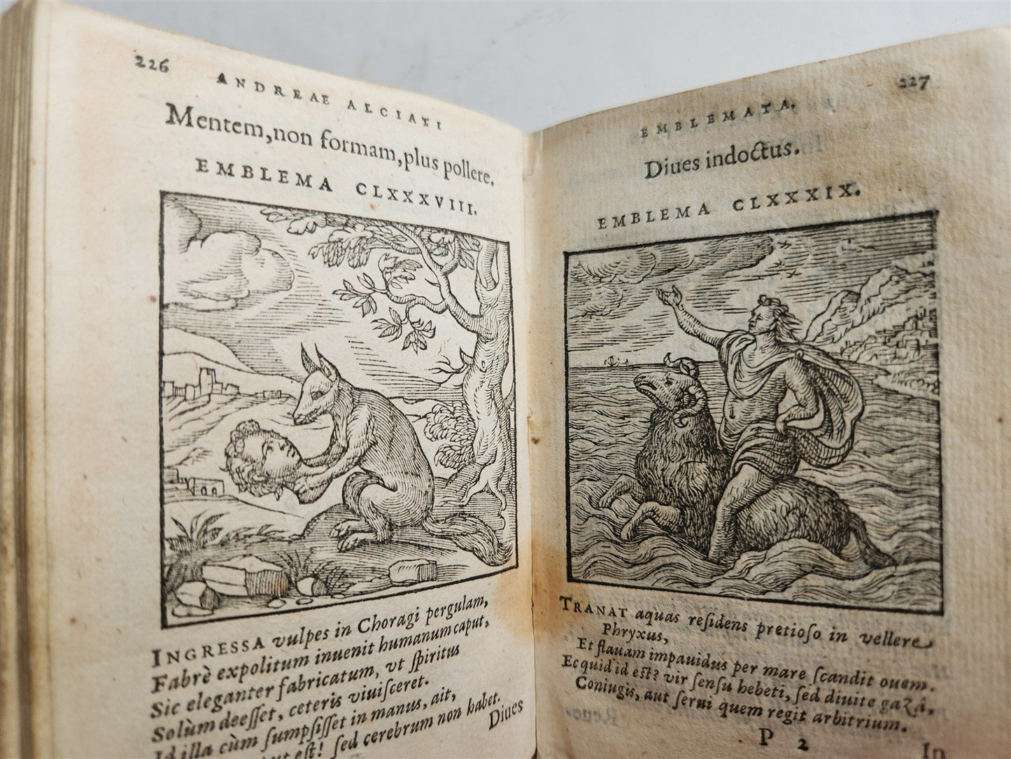 1648 EMBLEMATA by ANDREA ALCIATI illustrated w/ 209 engravings ANTIQUE vellum