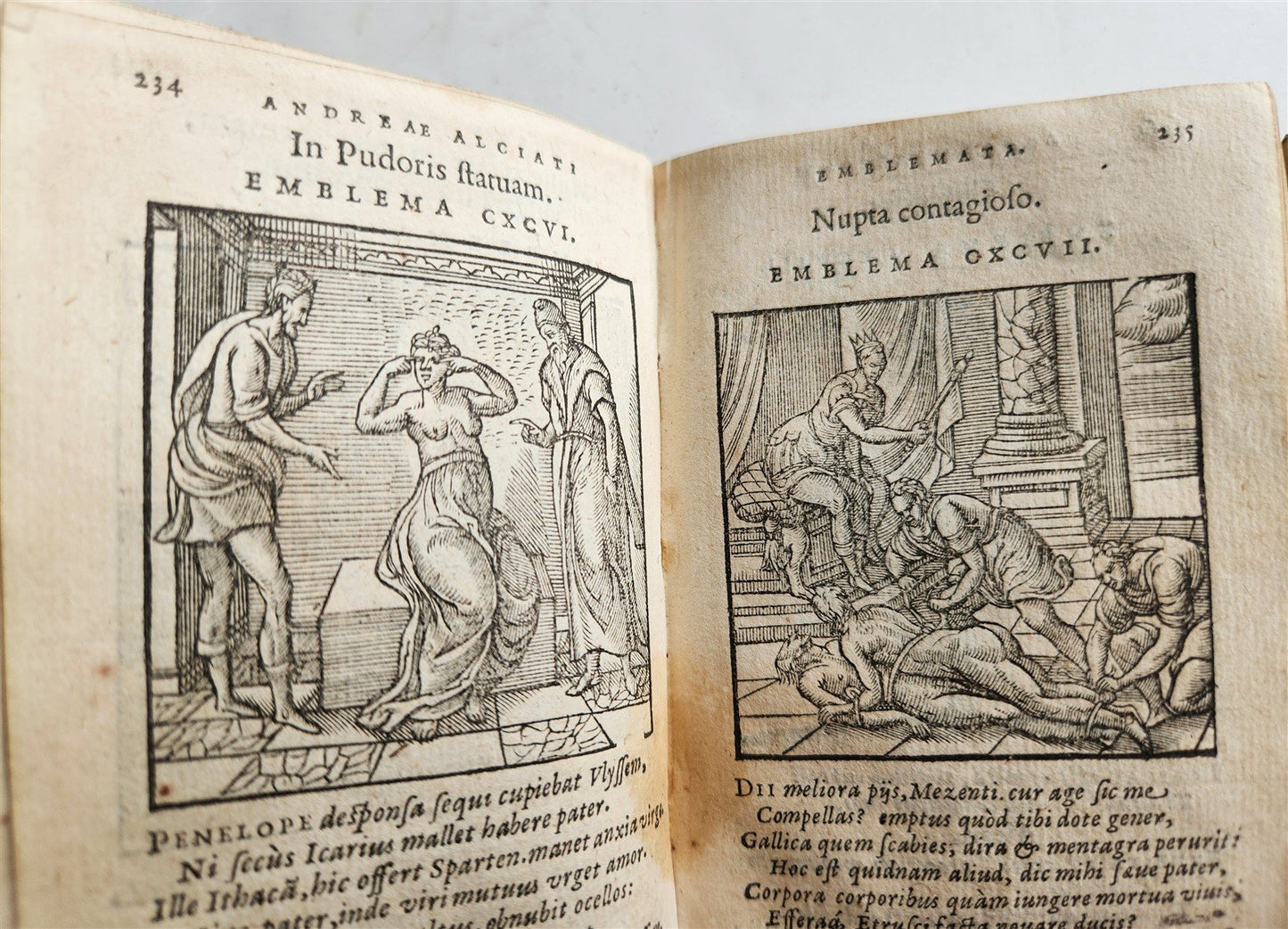 1648 EMBLEMATA by ANDREA ALCIATI illustrated w/ 209 engravings ANTIQUE vellum