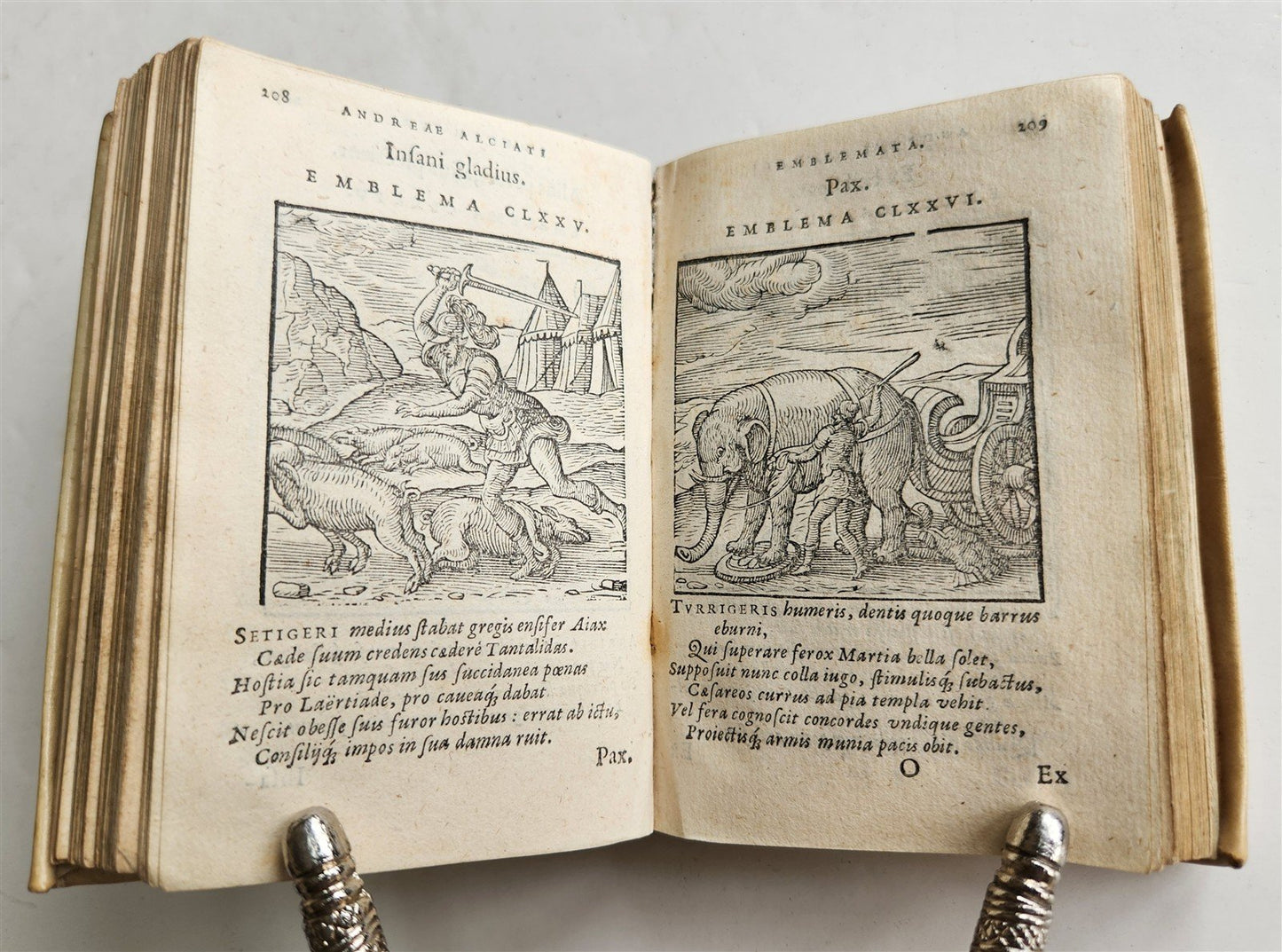 1648 EMBLEMATA by ANDREA ALCIATI illustrated w/ 209 engravings ANTIQUE vellum