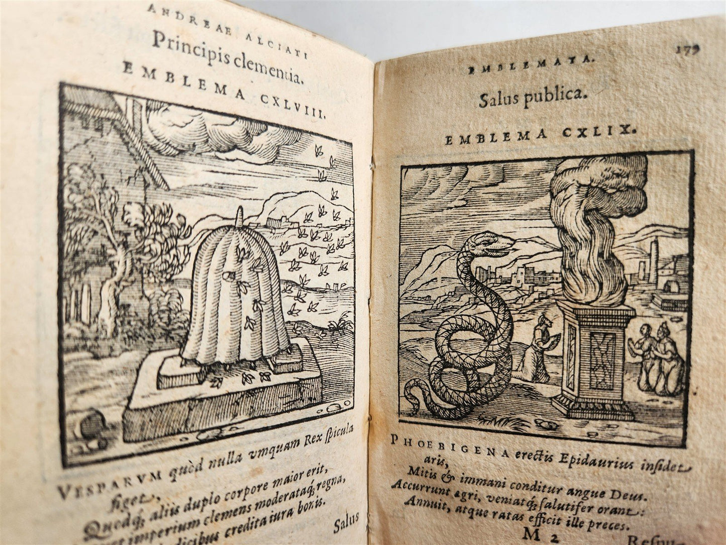 1648 EMBLEMATA by ANDREA ALCIATI illustrated w/ 209 engravings ANTIQUE vellum