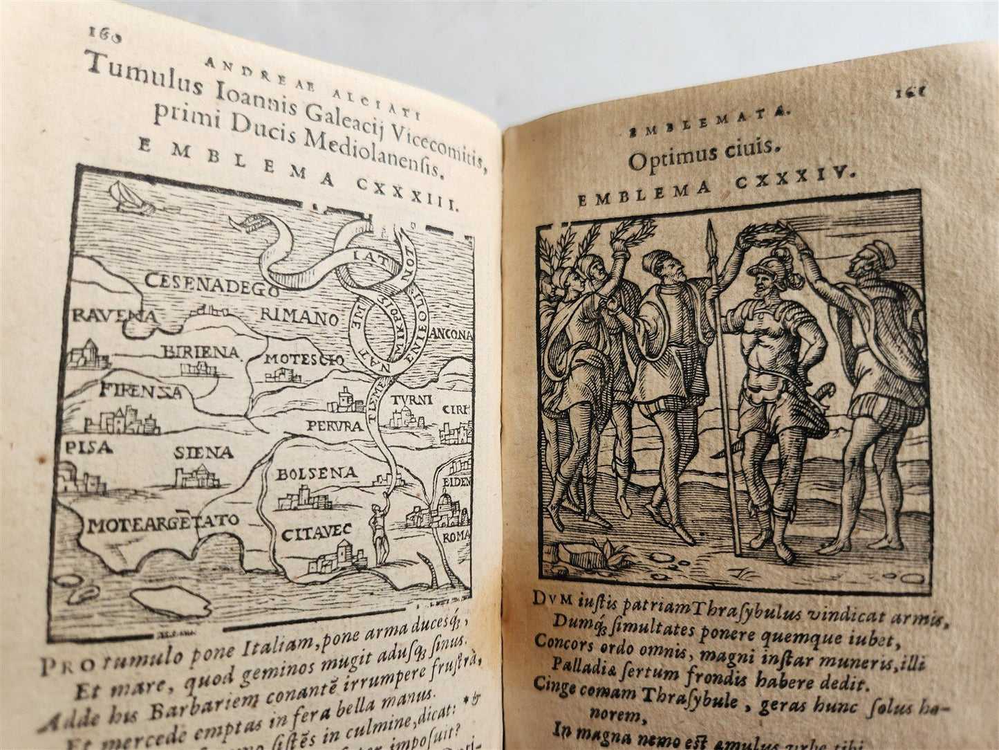 1648 EMBLEMATA by ANDREA ALCIATI illustrated w/ 209 engravings ANTIQUE vellum