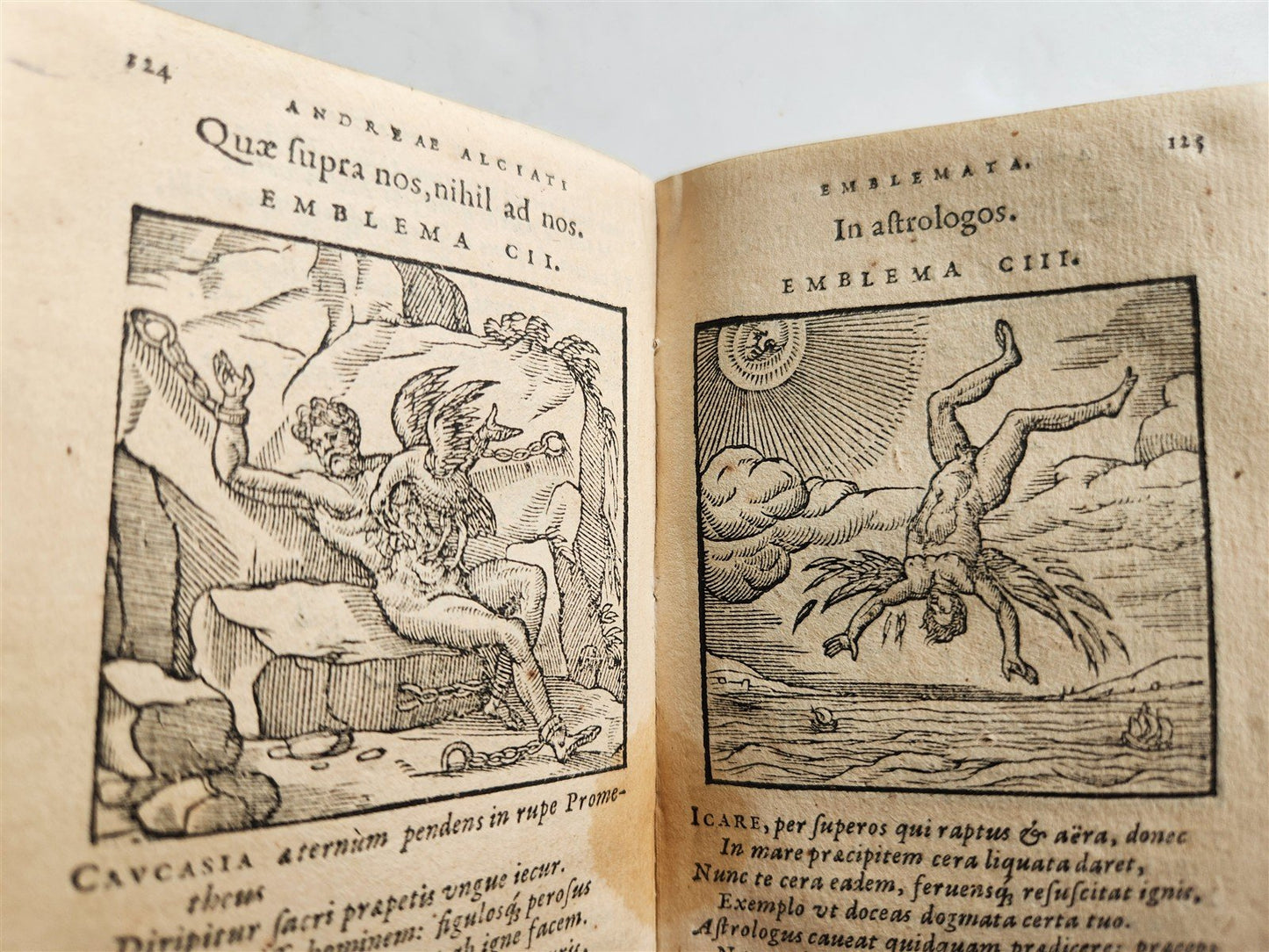 1648 EMBLEMATA by ANDREA ALCIATI illustrated w/ 209 engravings ANTIQUE vellum