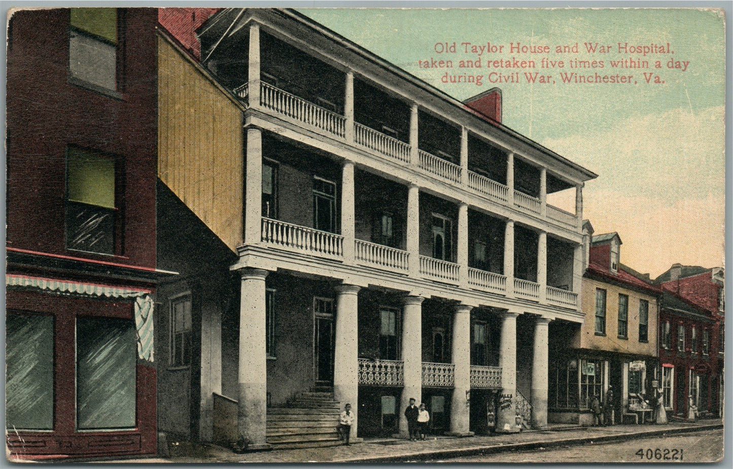 WINCHESTER VA OLD TAYLOR HOUSE & CIVIL WAR HOSPITAL ANTIQUE POSTCARD