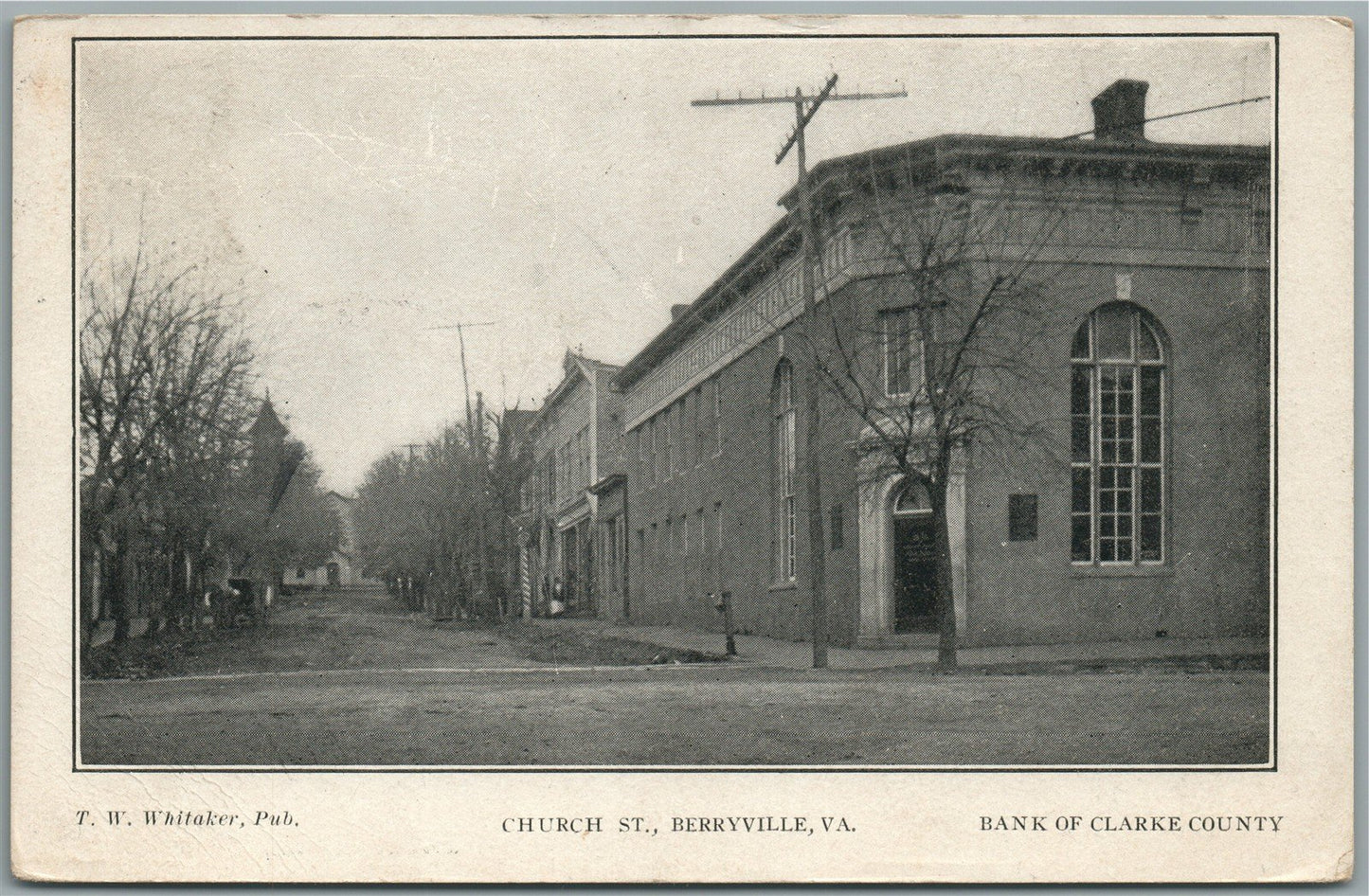BERRYVILLE PA CHURCH STREET ANTIQUE POSTCARD