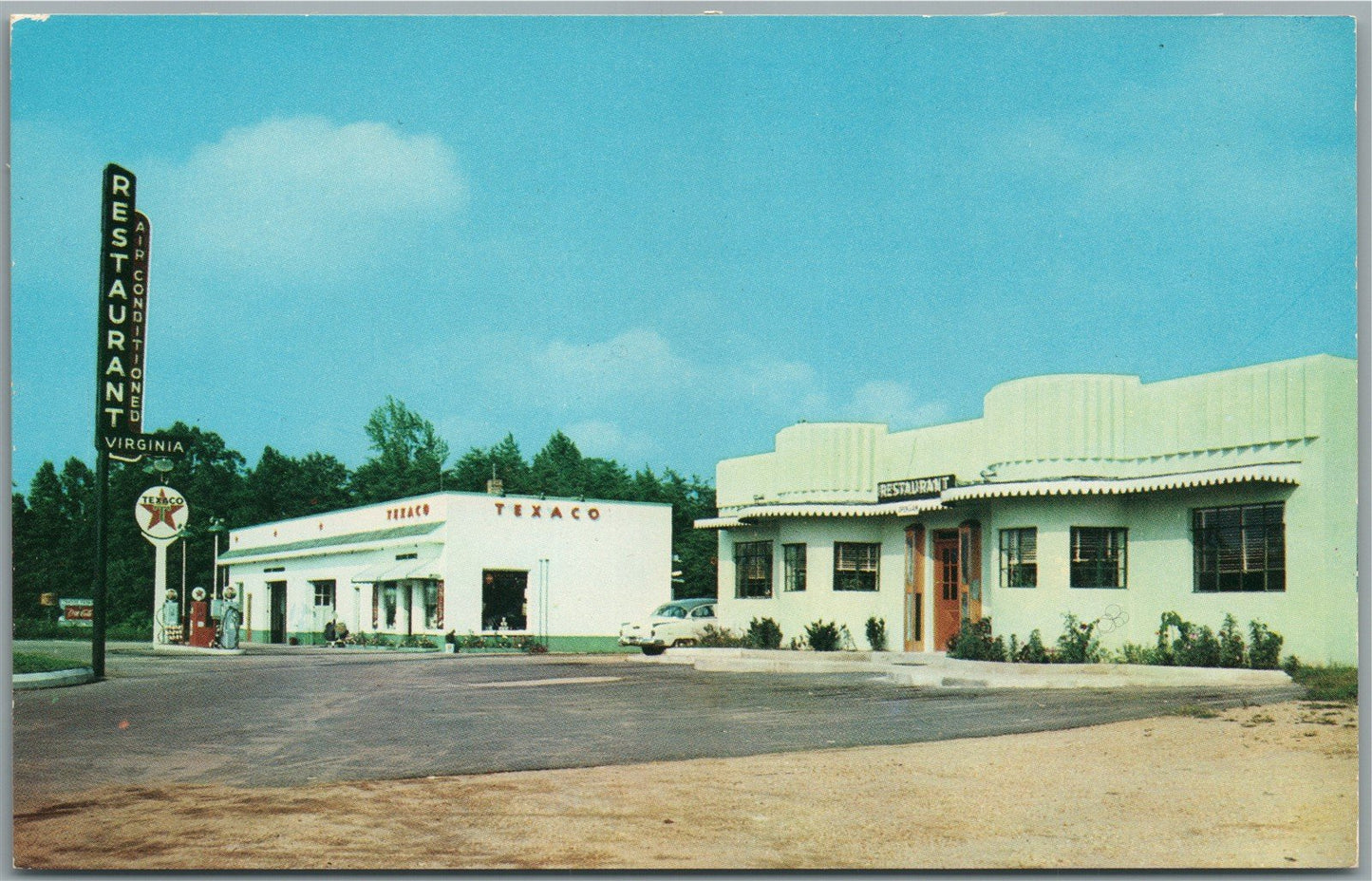 CHESTNUT HILL VA TEXACO GAS STATION VINTAGE POSTCARD