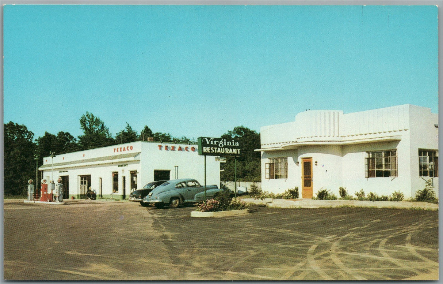 CHESTNUT HILL VA TEXACO GAS STATION VIRGINIA RESTAURANT VINTAGE POSTCARD