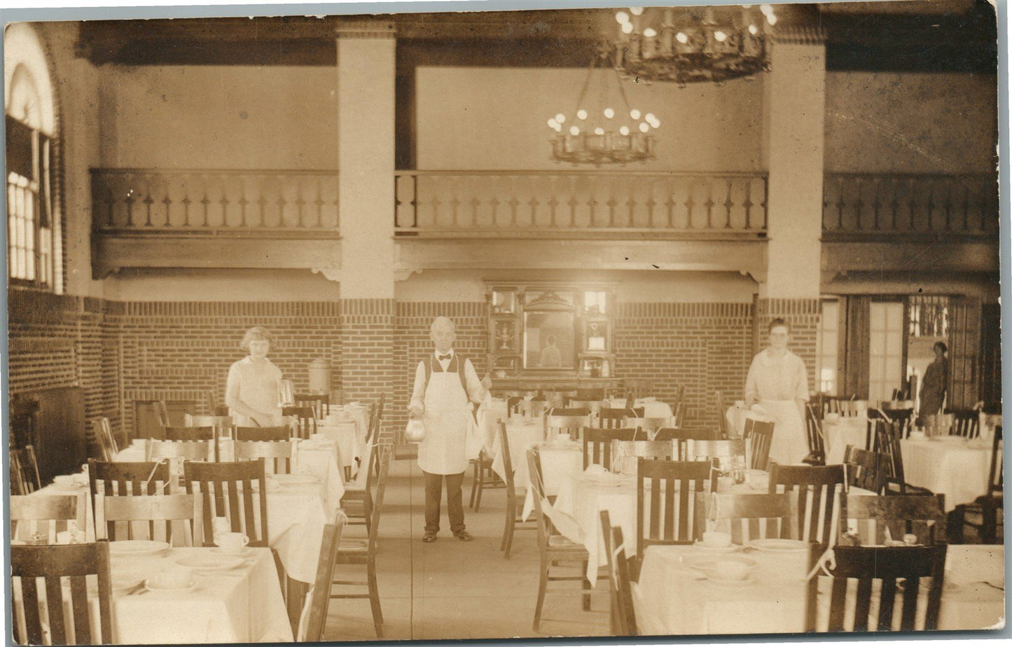 COATESVILLE VA RESTAURANT INTERIOR ANTIQUE REAL PHOTO POSTCARD RPPC