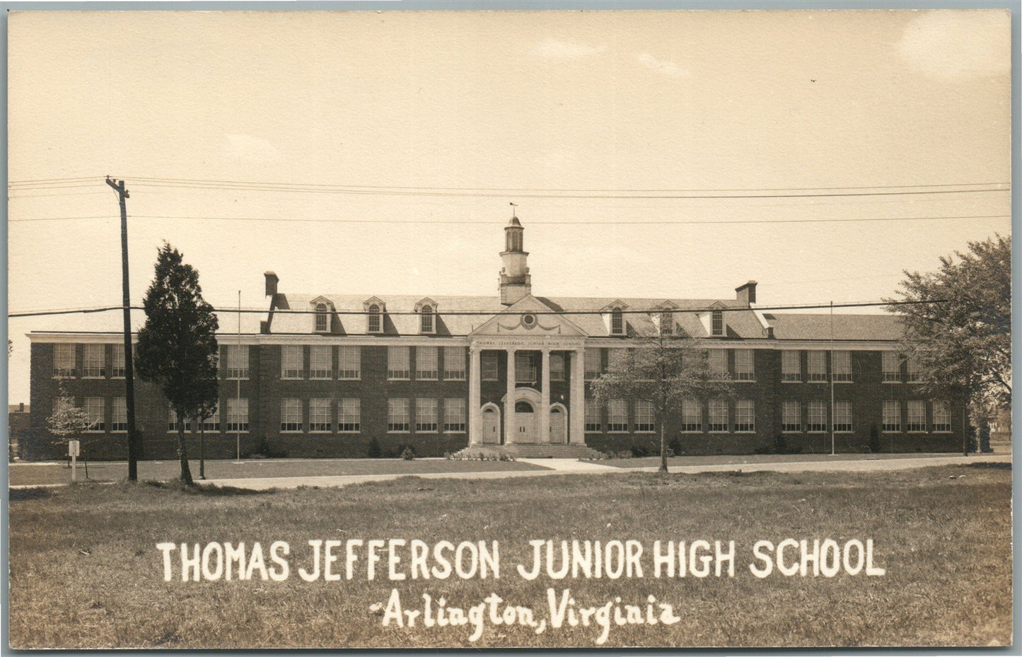 ARLINGTON VA THOMAS JEFFERSON HIGH SCHOOL ANTIQUE REAL PHOTO POSTCARD RPPC