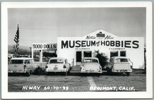 BEAUMONT CA MUSEUM OF HOBBIES VINTAGE REAL PHOTO POSTCARD RPPC