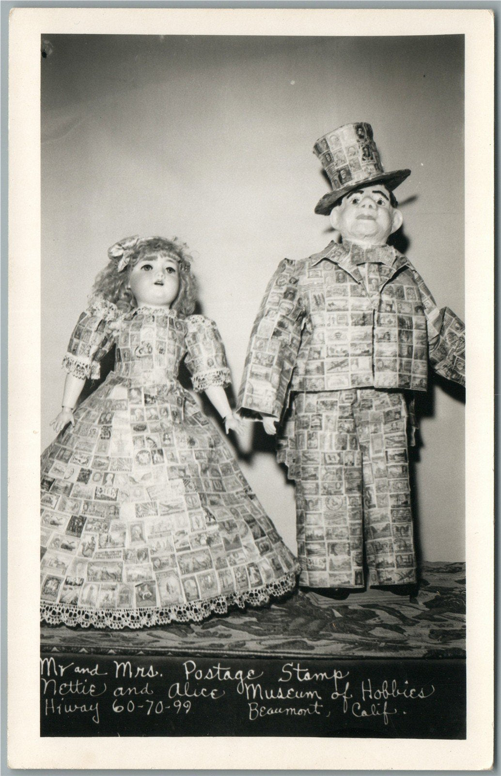 BEAUMONT CA nettie & alice MUSEUM OF HOBBIES VINTAGE REAL PHOTO POSTCARD RPPC