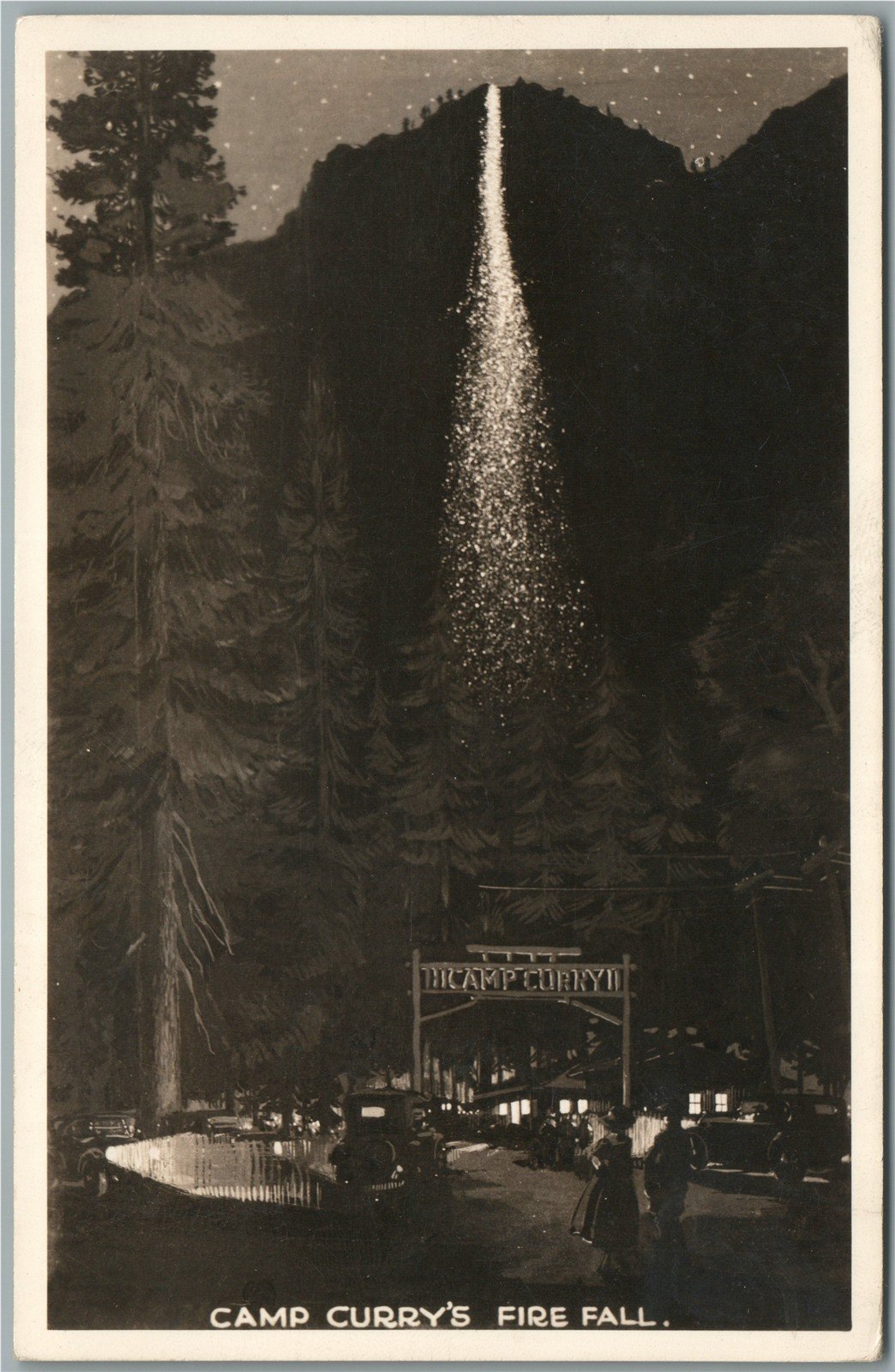 CAMP CURRY CA FIRE HALL VINTAGE REAL PHOTO POSTCARD RPPC