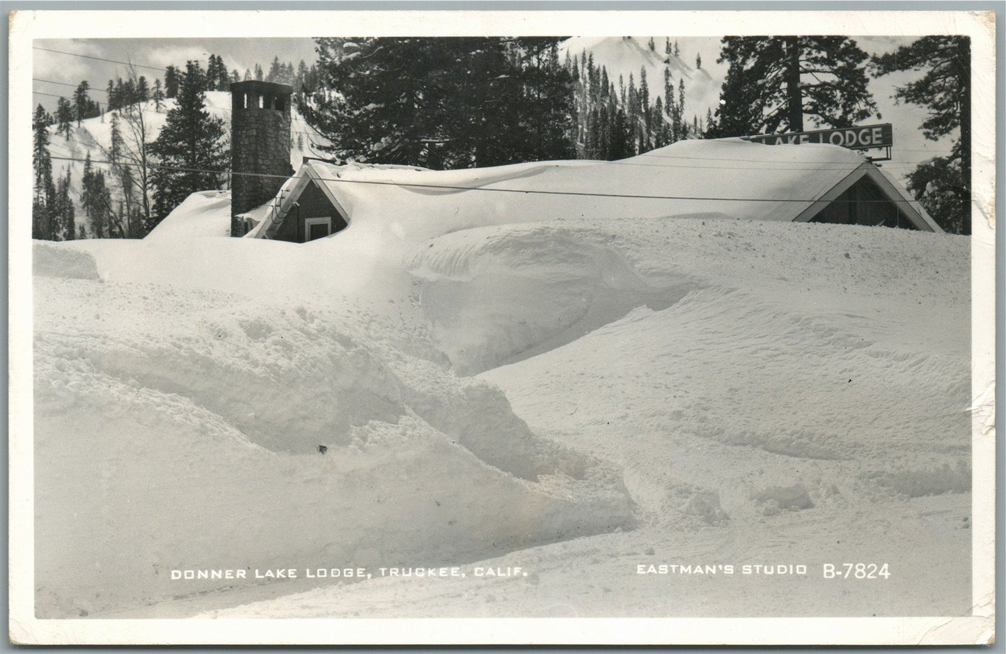 TRUCKEE CA DONNER LAKE LODGE VINTAGE REAL PHOTO POSTCARD RPPC