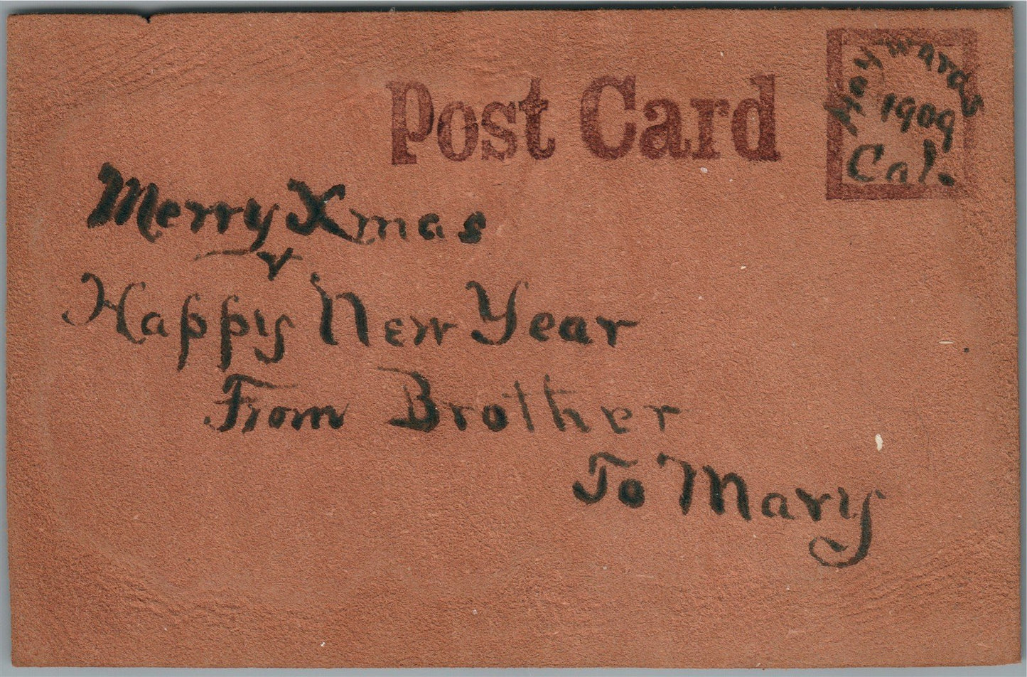 SAN DIEGO CA LEATHER ANTIQUE POSTCARD
