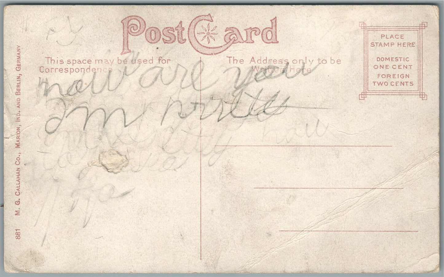 JACKSON MI RAILROAD YARDS ANTIQUE POSTCARD