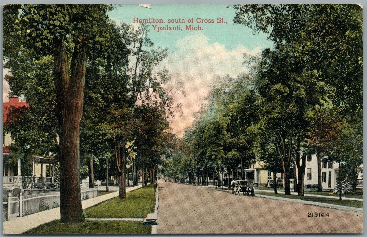 YPSILANTI MI HAMILTON STREET ANTIQUE POSTCARD