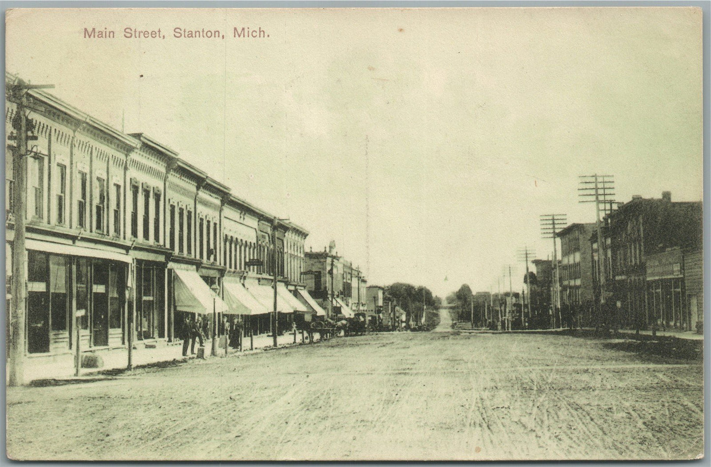 STANTON MI MAIN STREET ANTIQUE POSTCARD