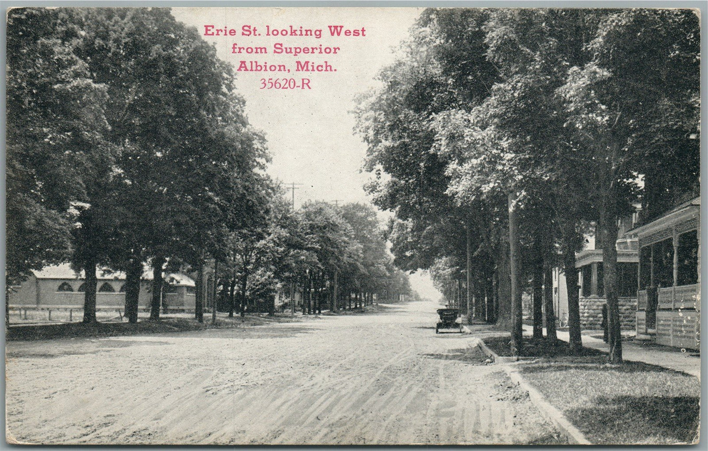 ALBION MI ERIE STREET ANTIQUE POSTCARD