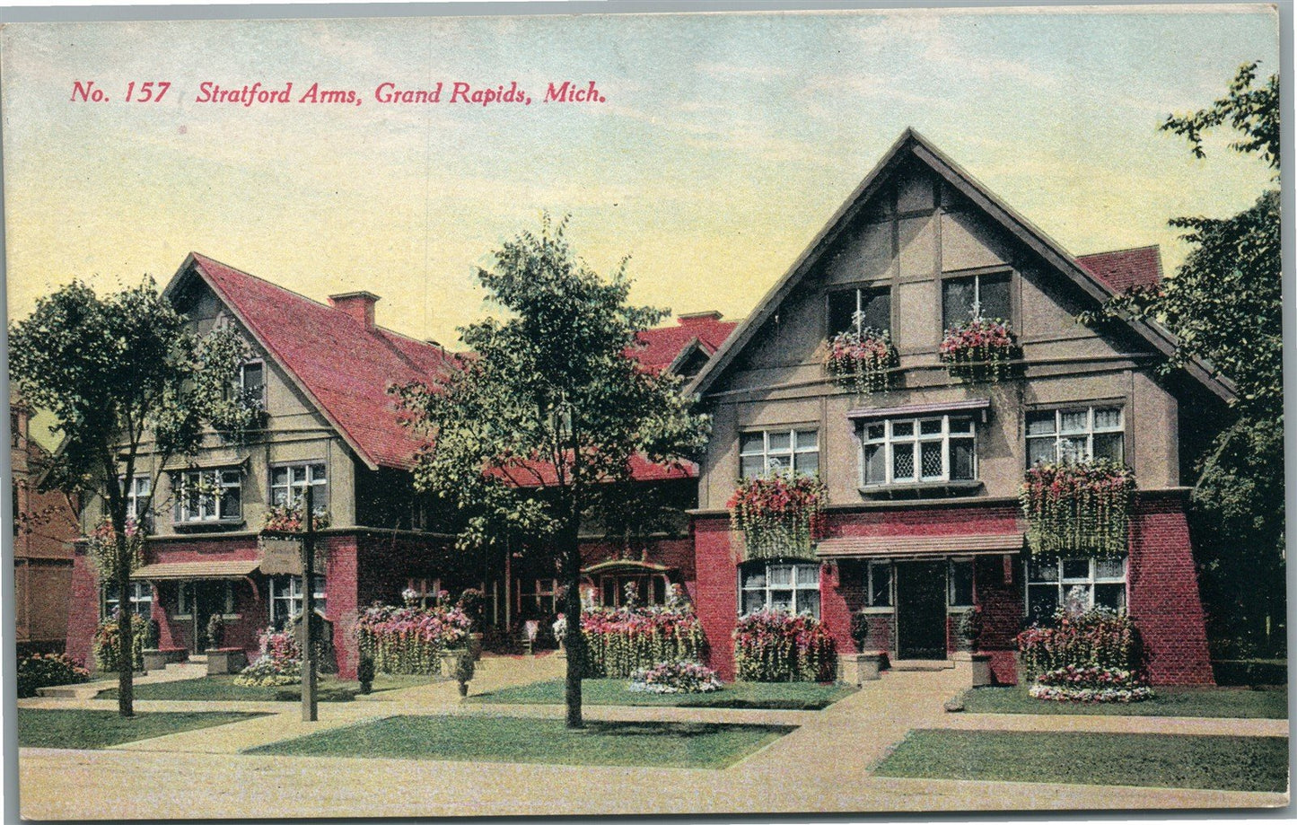 GRAND RAPIDS MI STRATFORD ARMS ANTIQUE POSTCARD