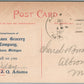 JACKSON MI GROCERY COMPANY ADVERTISING OTSEGO HOTEL ANTIQUE POSTCARD