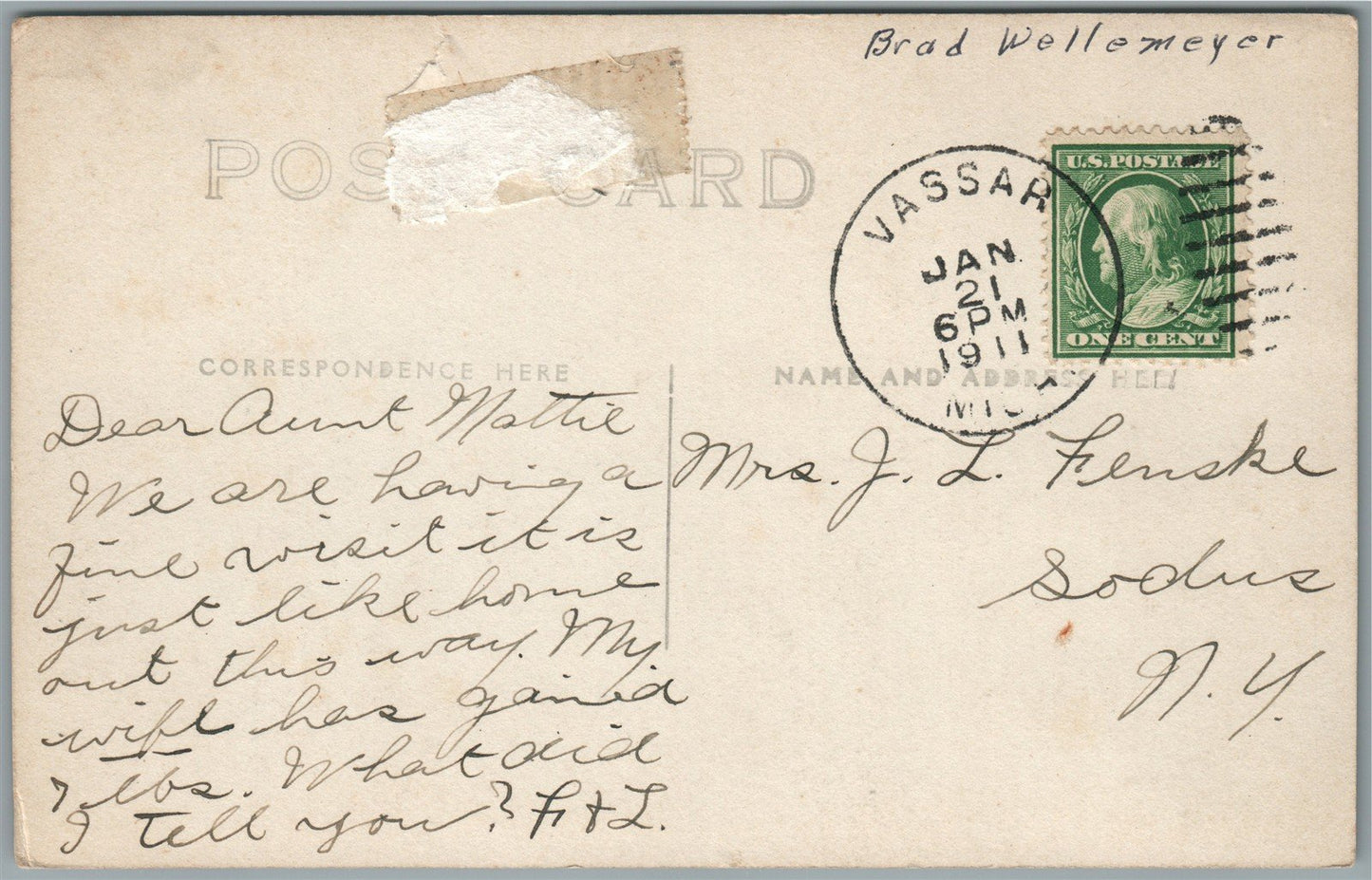 VASSAR MI RAILROAD STATION RAILWAY DEPOT ANTIQUE REAL PHOTO POSTCARD RPPC
