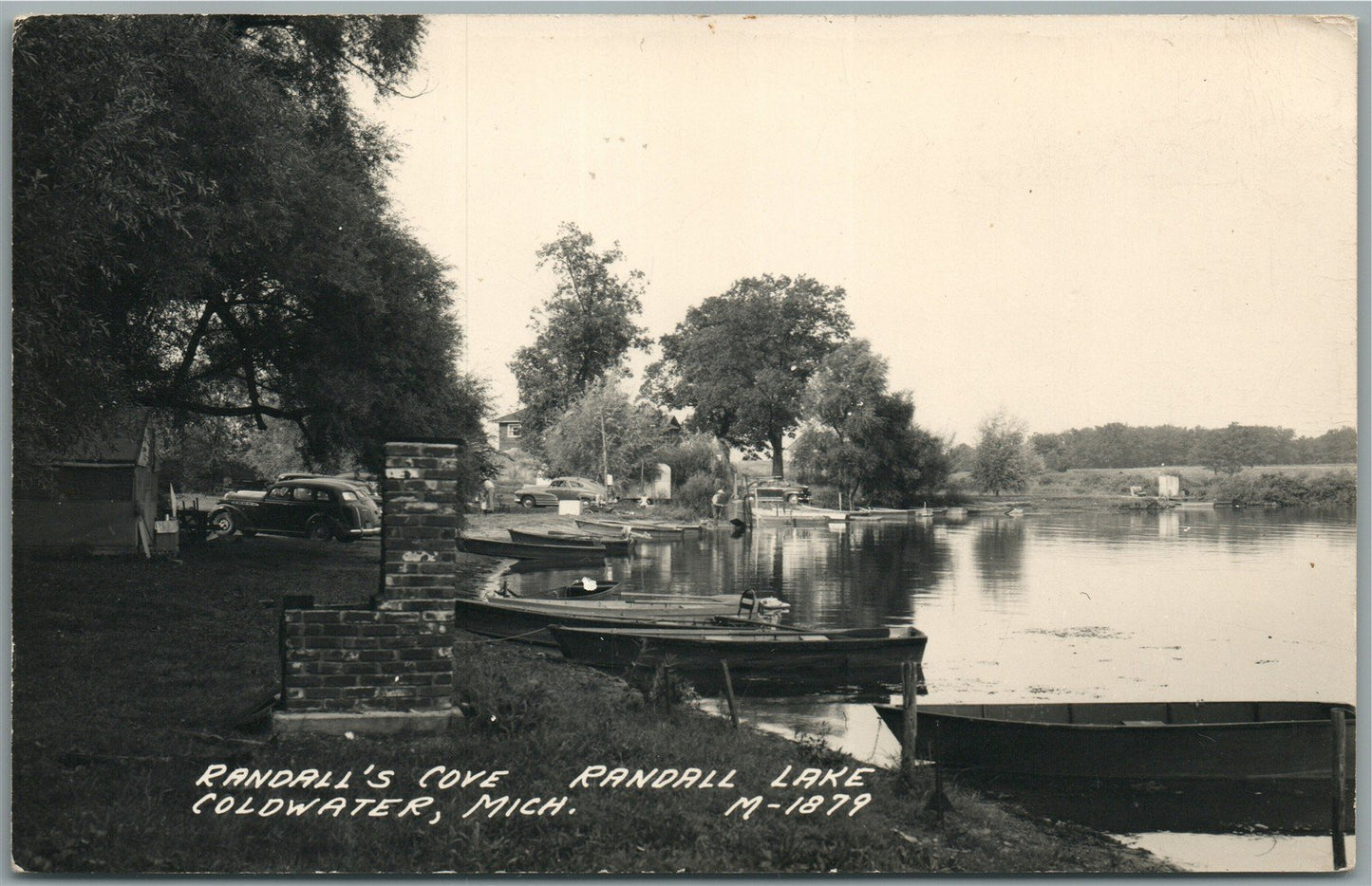 COLDWATER MI RANDALL LAKE ANTIQUE REAL PHOTO POSTCARD RPPC