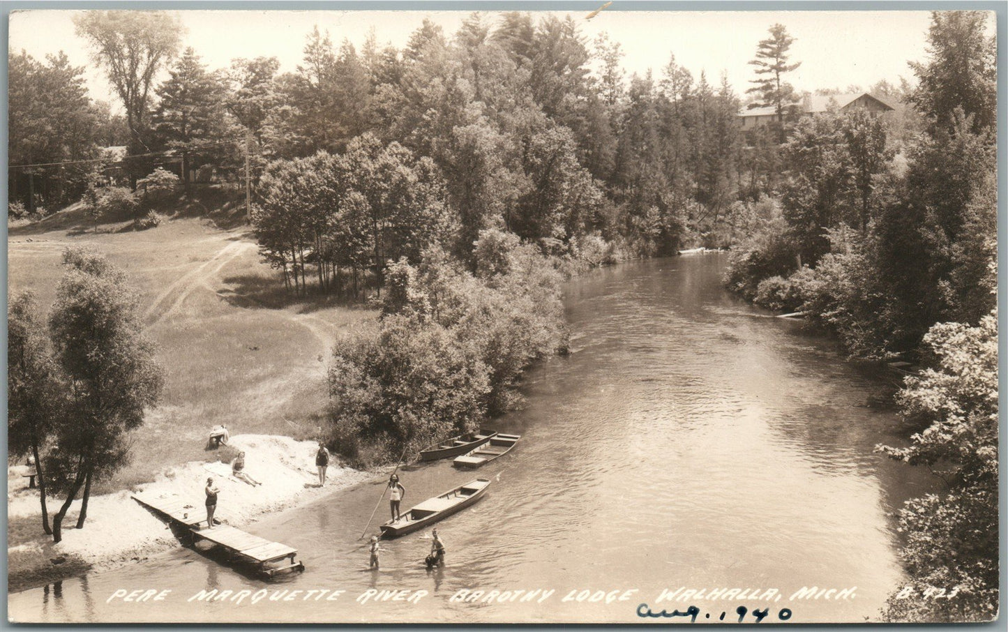 WALHALLA MI PERE MAQUETTE RIVER VINTAGE REAL PHOTO POSTCARD RPPC