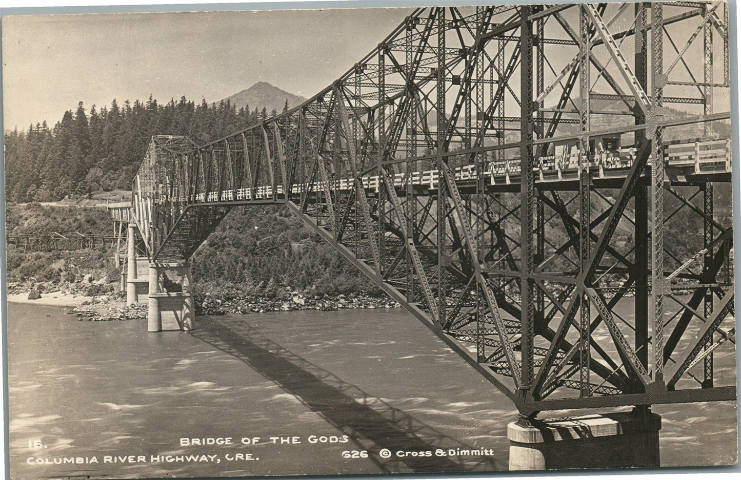 COLUMBIA RIVER HWY OR BRIDGE OF THE GODS ANTIQUE REAL PHOTO POSTCARD RPPC