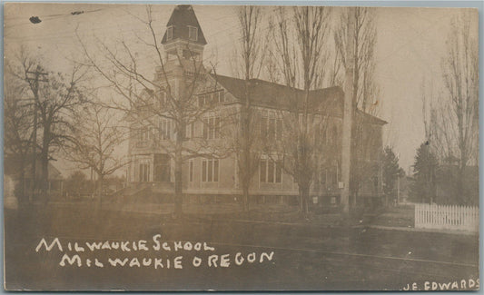 MILWAUKIE OR SCHOOL ANTIQUE REAL PHOTO POSTCARD RPPC