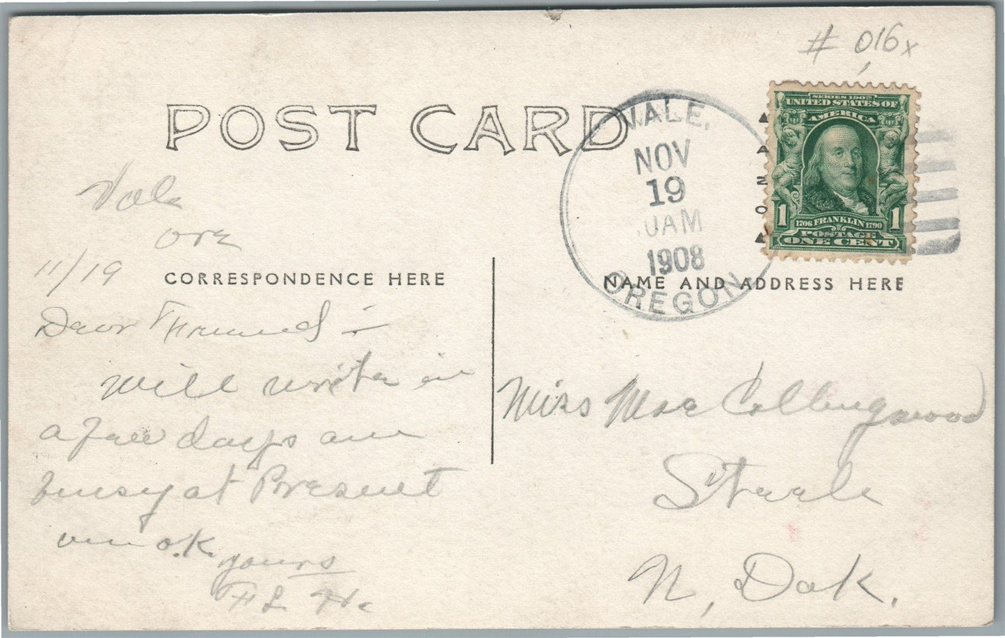VALE OR MAIN STREET ANTIQUE REAL PHOTO POSTCARD RPPC
