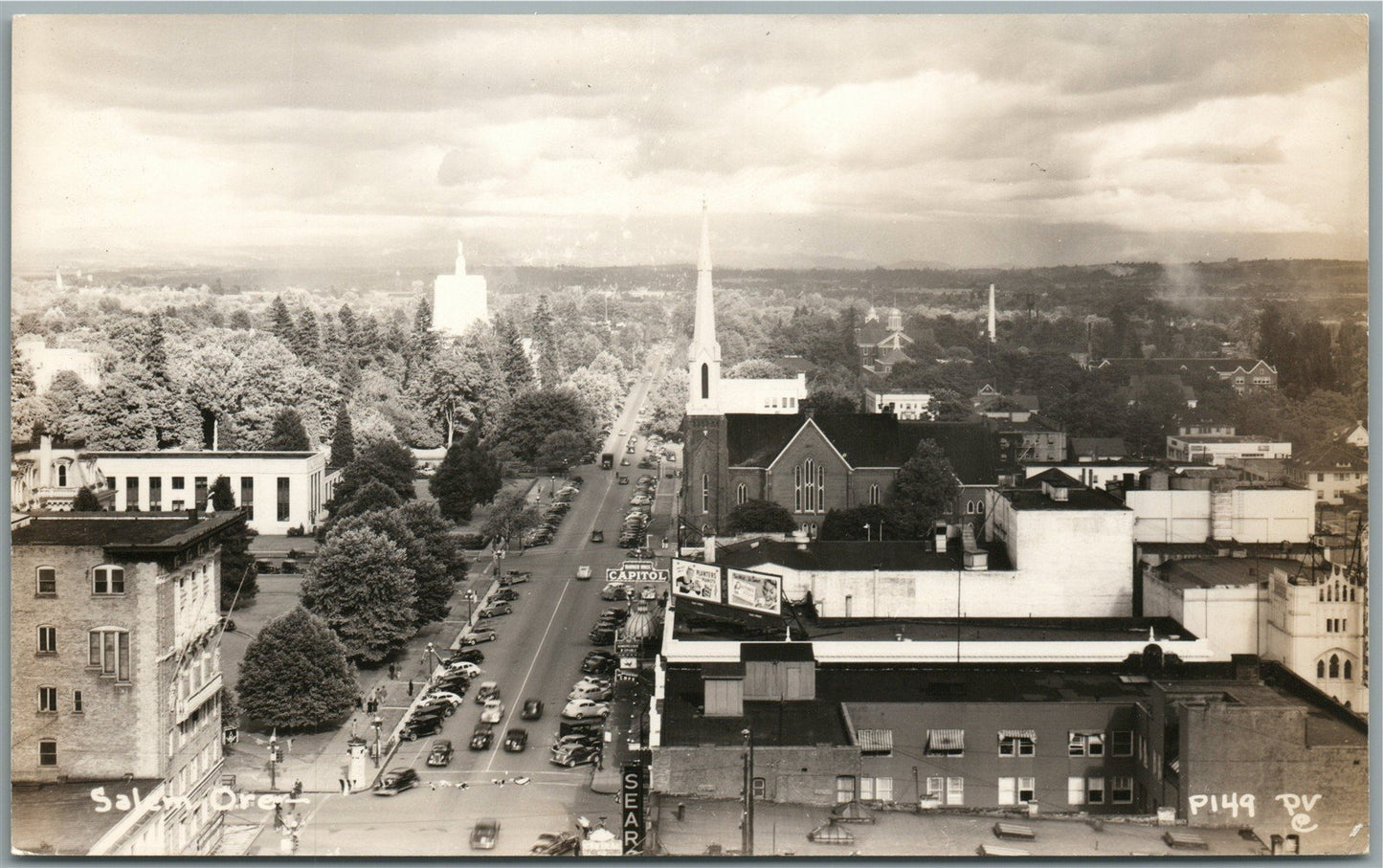 SALEM OR BIRDS EYE VIEW VINTAGE REAL PHOTO POSTCARD RPPC