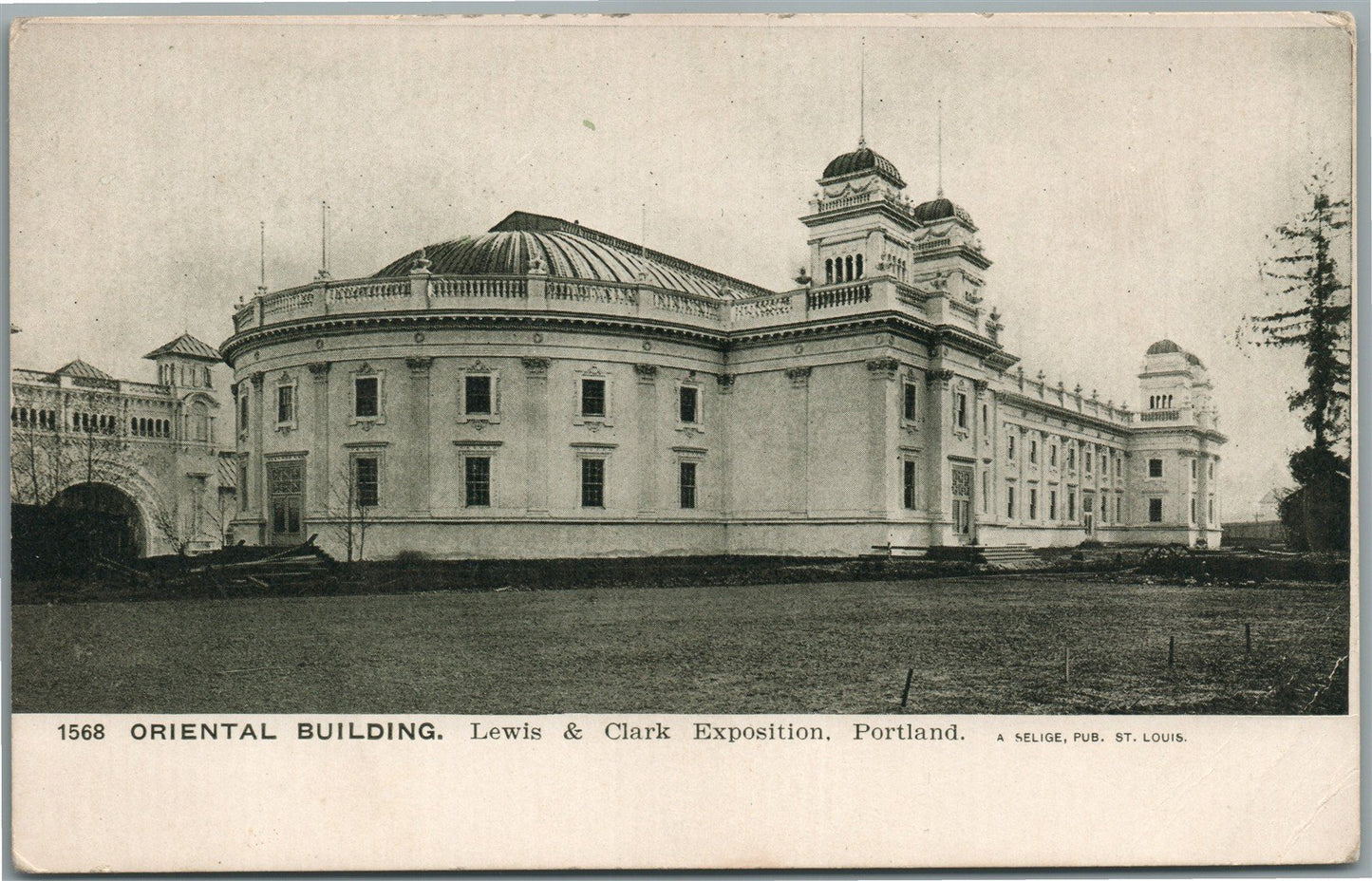 PORTLAND OR LEWIS & CLARK EXPO ORIENTAL BUILDING ANTIQUE POSTCARD