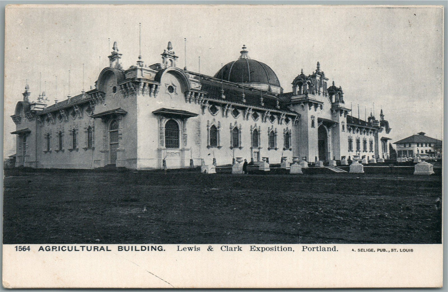 PORTLAND OR LEWIS & CLARK EXPO AGRICULTURAL BUILDING ANTIQUE POSTCARD