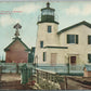 NEWPORT RI BREAKWATER LIGHT ANTIQUE POSTCARD