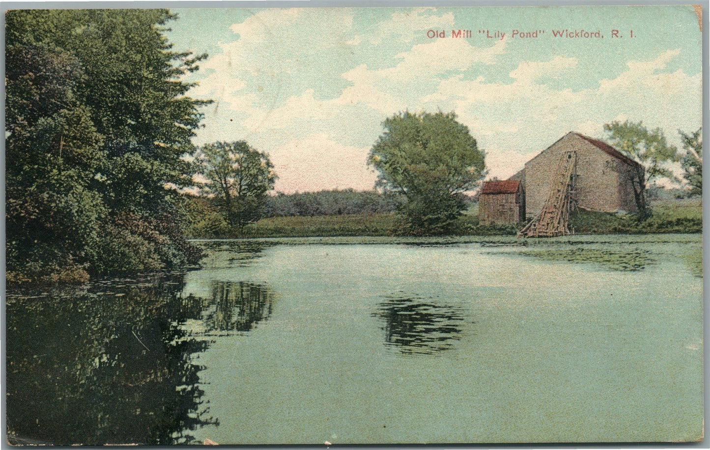 WICKFORD RI OLD MILL ANTIQUE POSTCARD